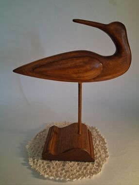 Wooden Shorebird Sculpture
